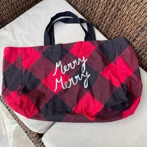 Loft, Merry, Merry, Bag red/black Buffalo plaid